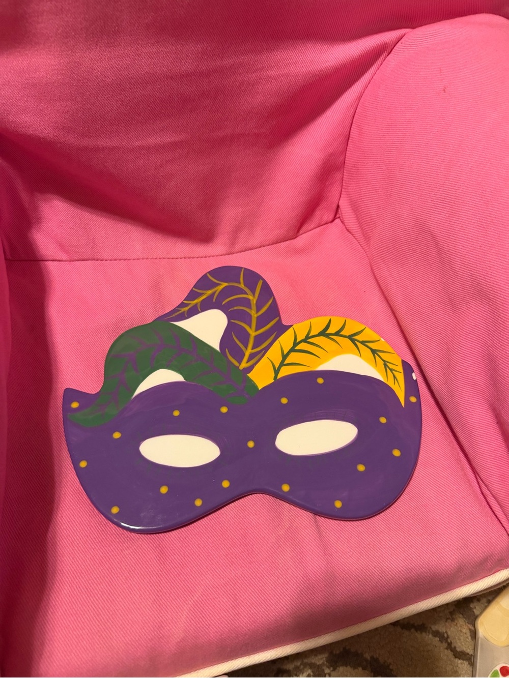 Coton Colors Mardi Gras mask large happy everything *FLAW